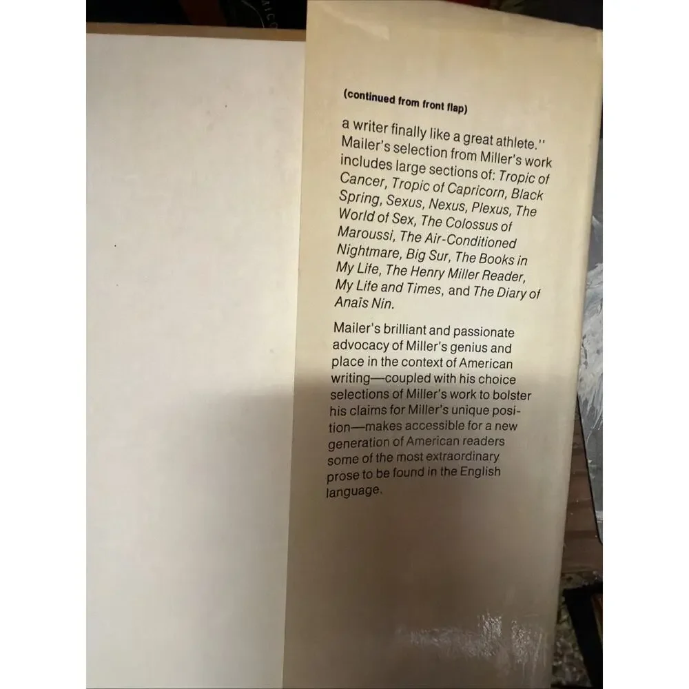 Genius and Lust Major‎ Writings of Henry Miller Norman Mailer 1976 Grove Press